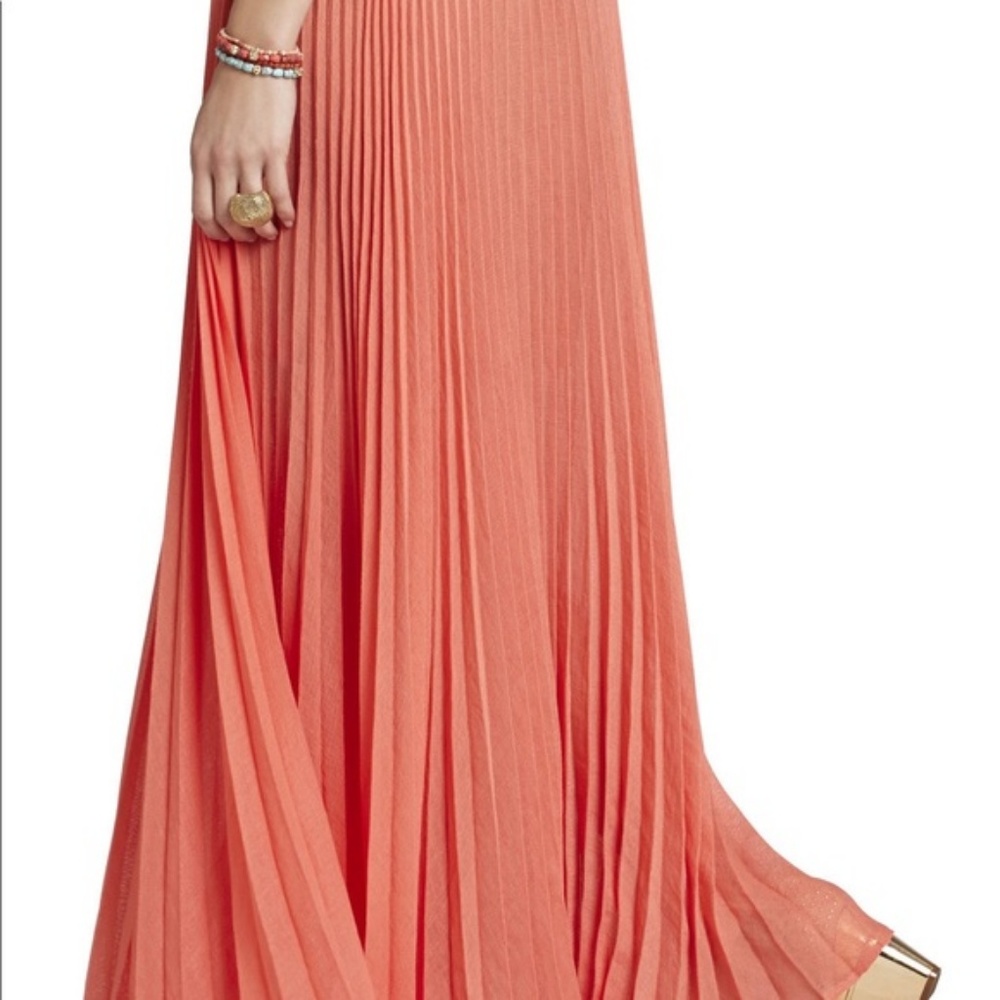 BCBGMAXAZRIA Estel Sunburst Pleated Maxi Skirt